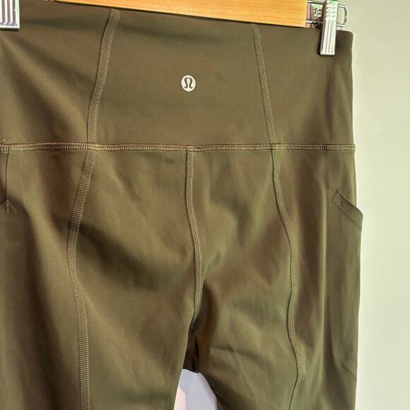 Lululemon Pace Rival High Rise Crop 22" in Olive Green - size 6 - Picture 5 of 7